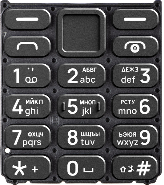 Κυριλλικό πληκτρολόγιο για HMD 110 / Nokia 110 (2024), Μαύρο