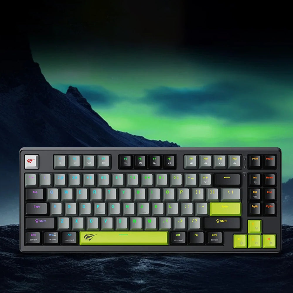 Wired USB Gaming Keyboard HAVIT KB904L, RGB, 1.8m, Black Green