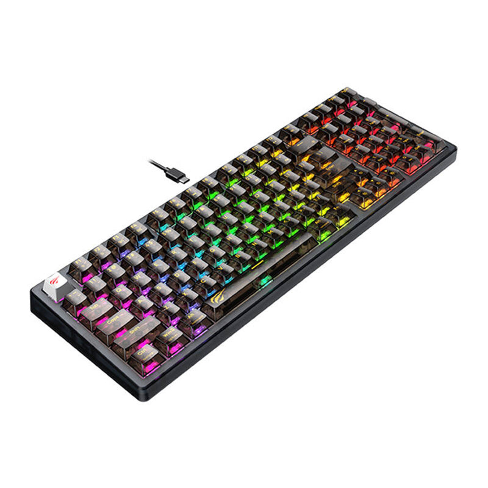 Πληκτρολόγιο Gaming Wired USB HAVIT KB875L, RGB, 1.8m, Διαφανές Μαύρο