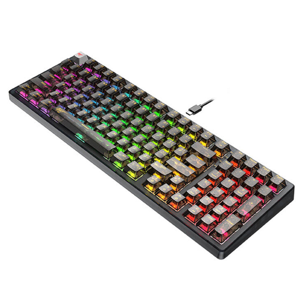 Πληκτρολόγιο Gaming Wired USB HAVIT KB875L, RGB, 1.8m, Διαφανές Μαύρο