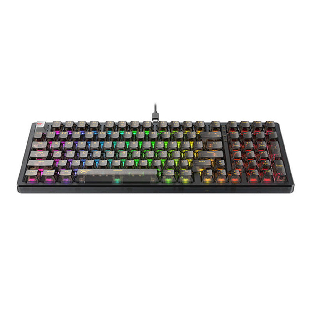 Πληκτρολόγιο Gaming Wired USB HAVIT KB875L, RGB, 1.8m, Διαφανές Μαύρο