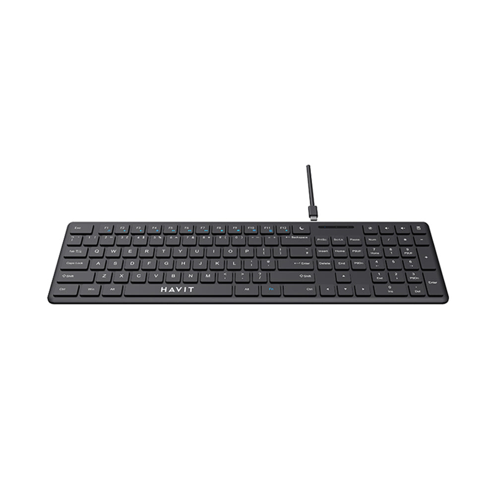 Πληκτρολόγιο Wired USB HAVIT KB252, USB-C, 1.5m, Μαύρο