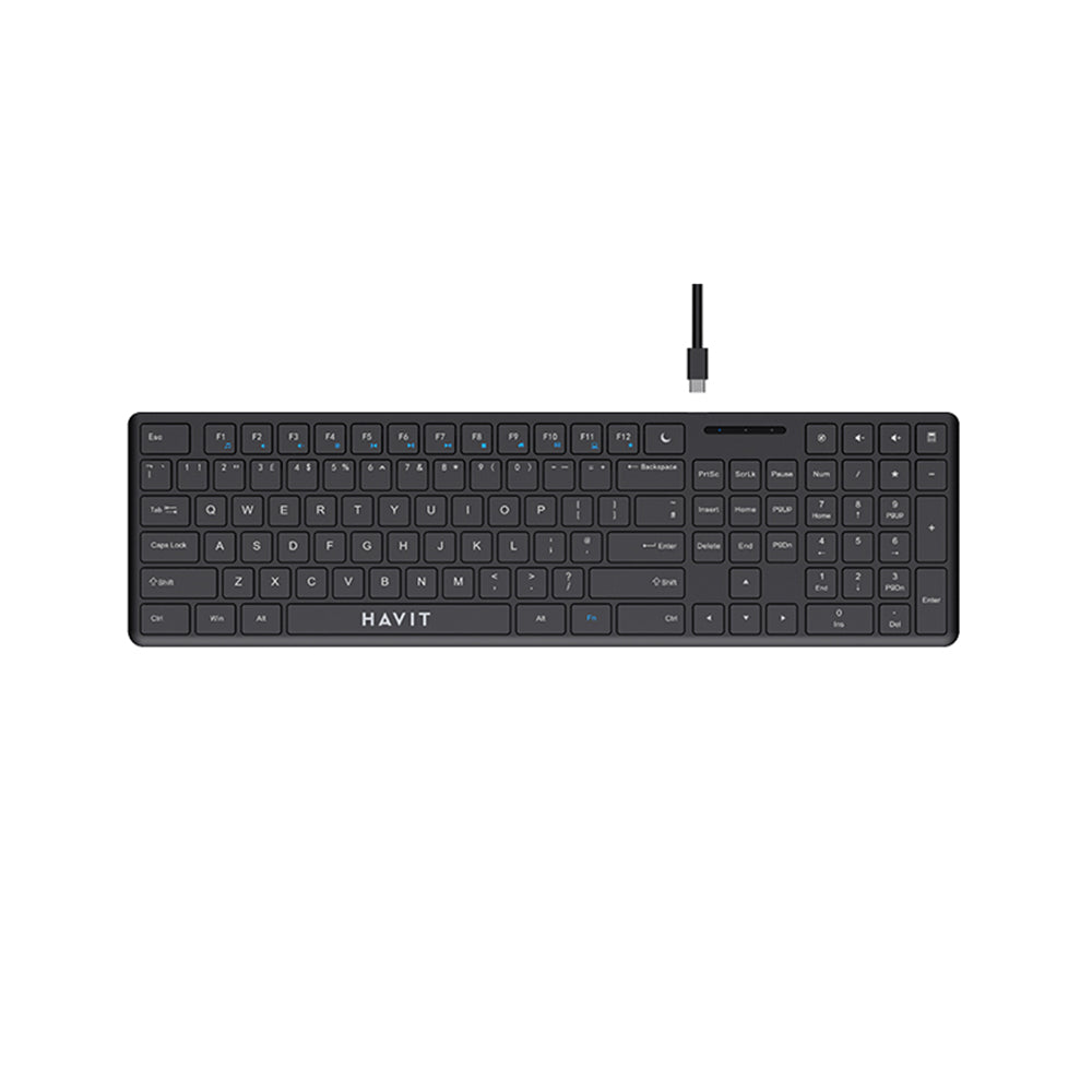 Πληκτρολόγιο Wired USB HAVIT KB252, USB-C, 1.5m, Μαύρο