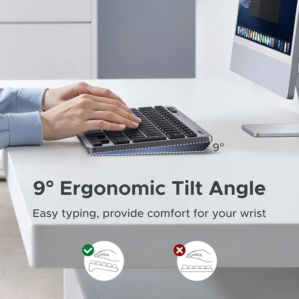 Ασύρματο Πληκτρολόγιο UGREEN 75049, BT / Wi-Fi, Μαύρο