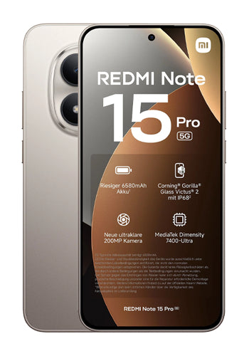 Κινητό Τηλέφωνο Xiaomi Redmi Note 15 Pro 5G, 256GB, 8GB, Titanium MZB0LZLEU