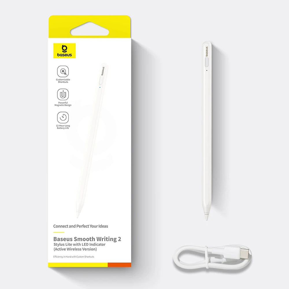 Touch Pen Baseus Smooth Writing 2 Series για Apple iPad, Ενεργή Ασύρματη Έκδοση, Λευκό P80015802213-03