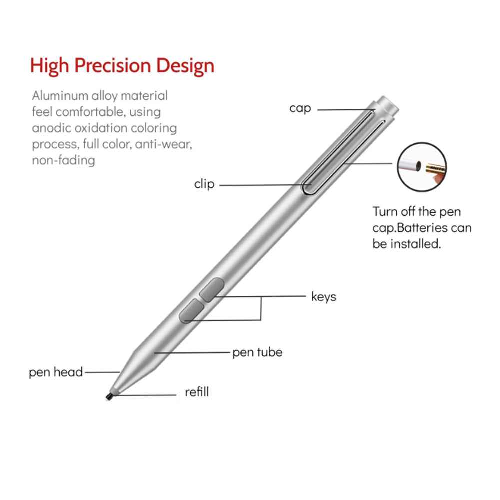 Touch Pen Techsuit F94S για Microsoft Surface / Asus Transformer / Zen / Vivobook / HP Envy / Pavilion / Spectre, Ενεργή Έκδοση, Μαύρο