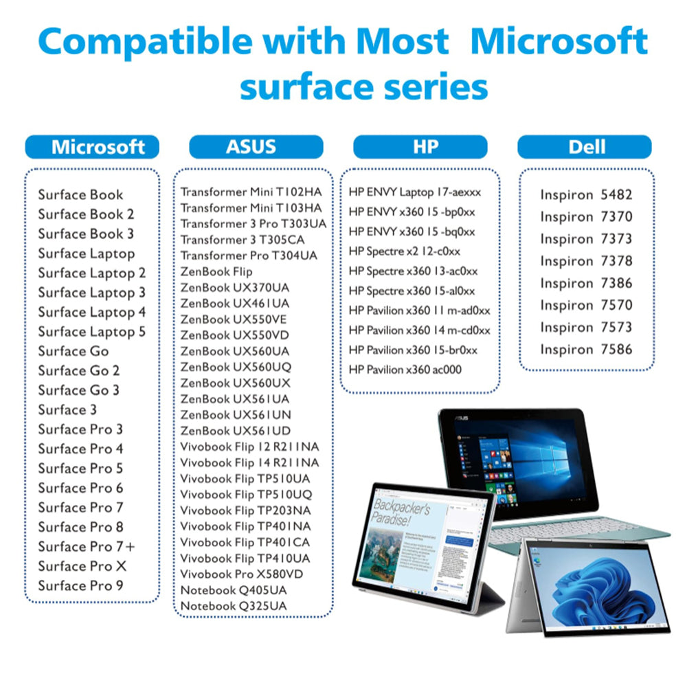 Touch Pen Techsuit F97 για Microsoft Surface, Ενεργή Έκδοση, Μαύρο