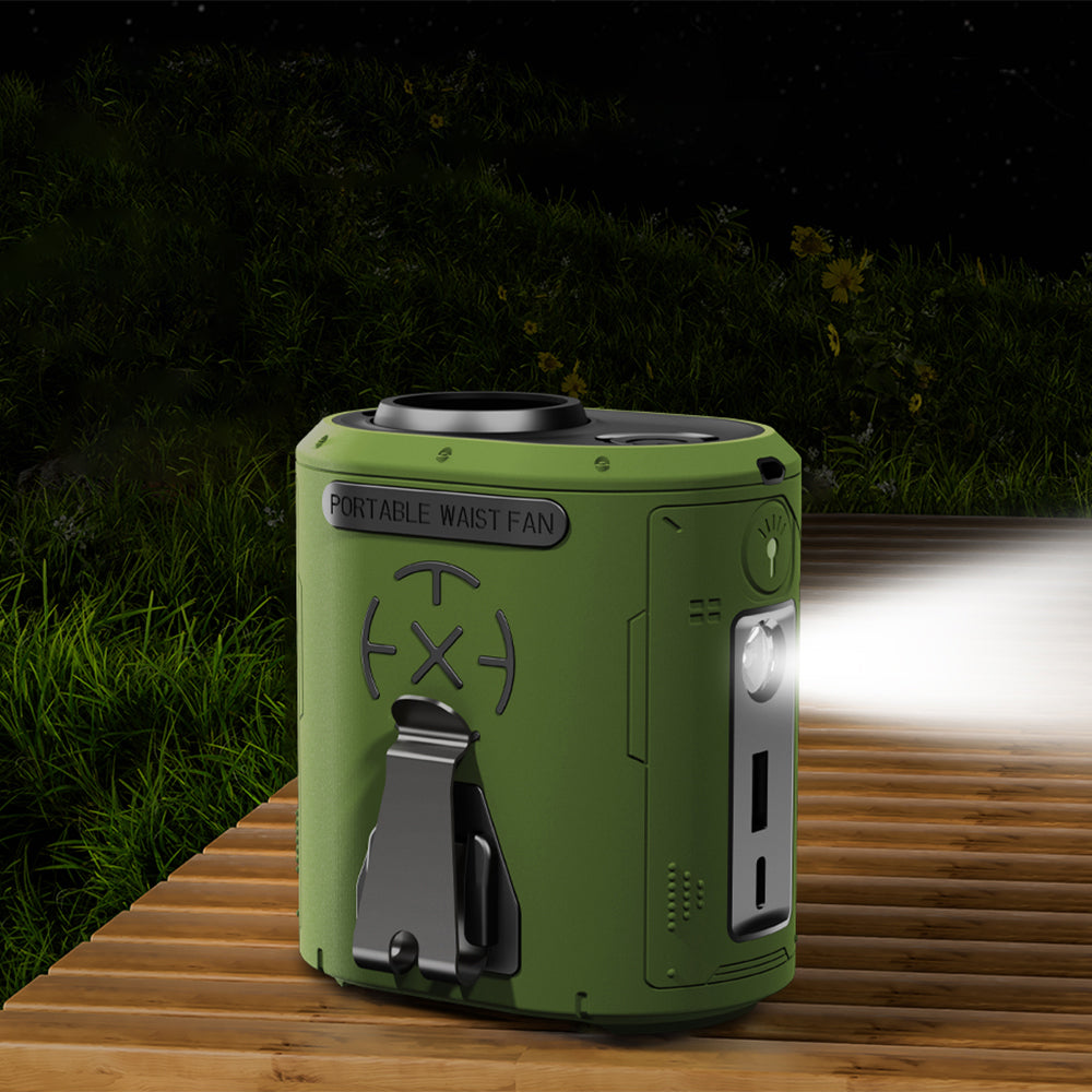 Φορητός Ανεμιστήρας Techsuit Z14 με εξωτερική μπαταρία 5000mAh, Πορτοκαλί