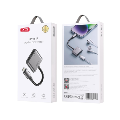 Προσαρμογέας Ήχου Lightning - 2 x Lightning XO Design NB-R258A, Γκρι