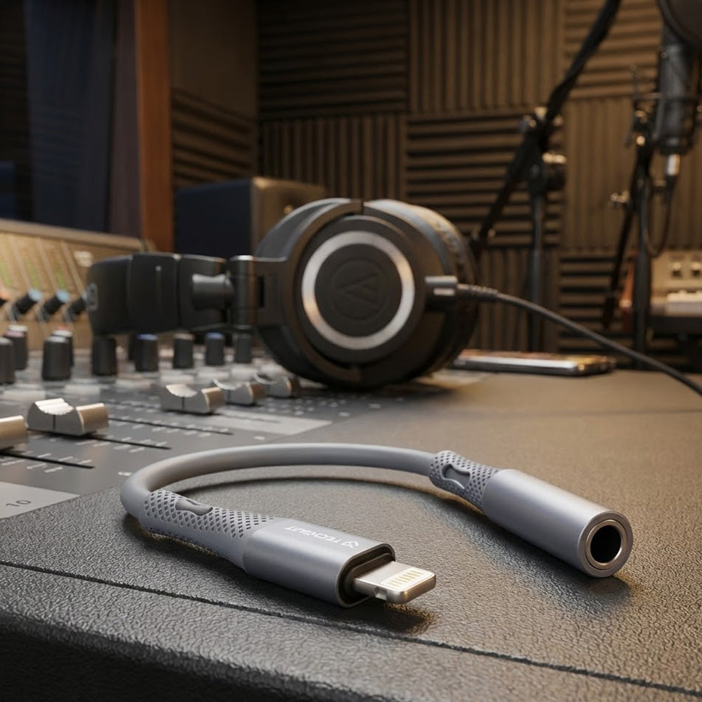 Προσαρμογέας Ήχου Lightning - 3.5mm Techsuit AC2 SoundFlex, Γκρι