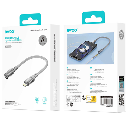 Lightning Audio Adapter - 3.5mm BWOO BZ66, Gray