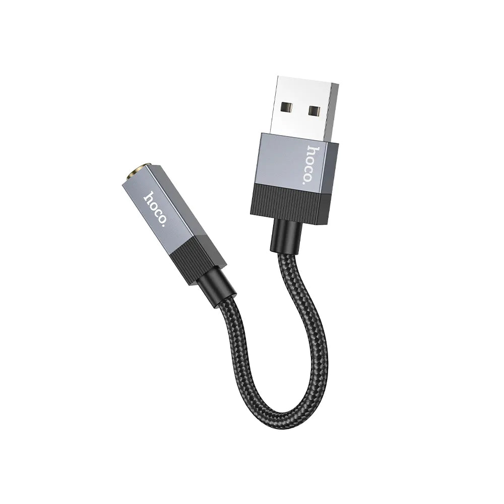 Προσαρμογέας Ήχου HOCO UPA32D, USB-A - 3.5mm, Μαύρο