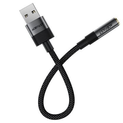 Προσαρμογέας Ήχου Acefast J13, USB-A - 3.5mm, Μαύρο