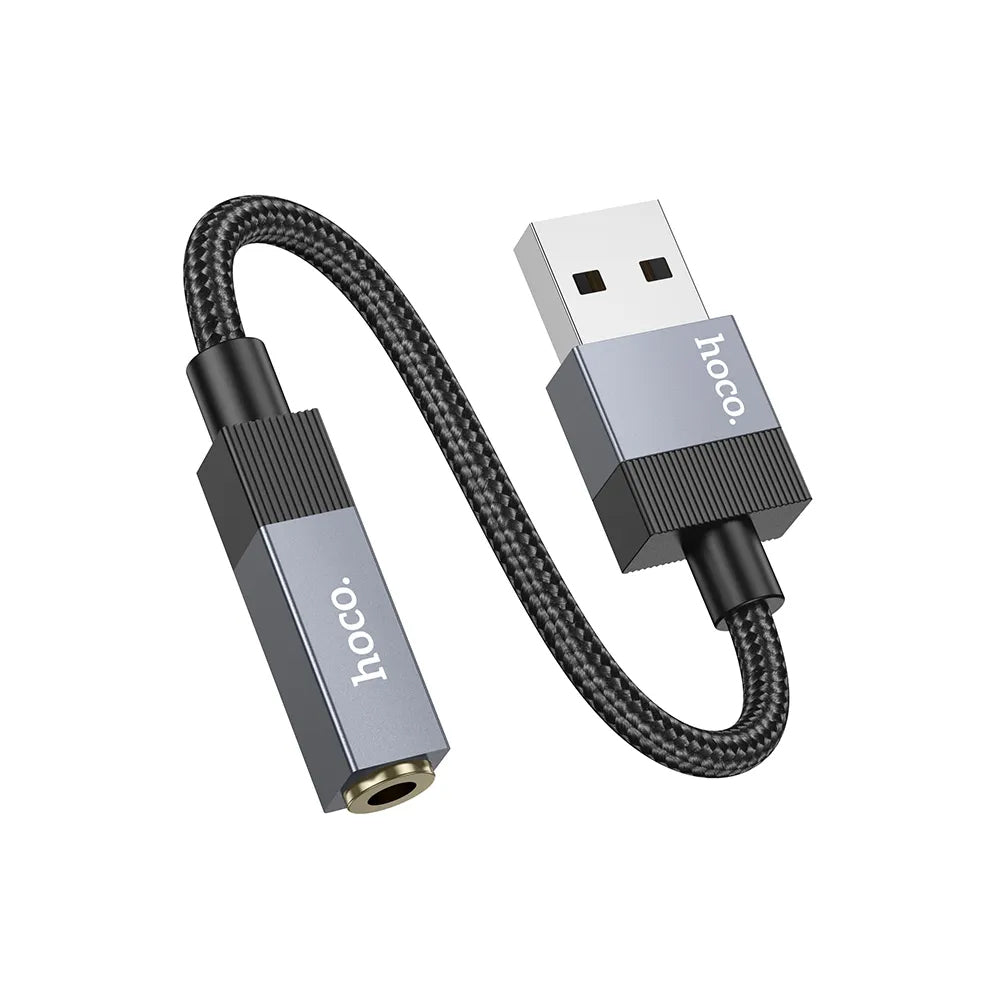 Προσαρμογέας Ήχου HOCO UPA32D, USB-A - 3.5mm, Μαύρο