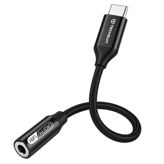 Προσαρμογέας Ήχου USB-C - 3.5mm Techsuit AC13 FuseXound, Μαύρο