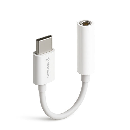 Προσαρμογέας Ήχου USB-C - 3.5mm Techsuit AC18 MusicBox, Λευκό, Σετ 2 τεμαχίων