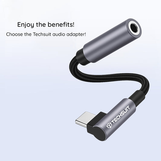 Προσαρμογέας Ήχου USB-C - 3.5mm Techsuit AC7 MusicDox, Γκρι