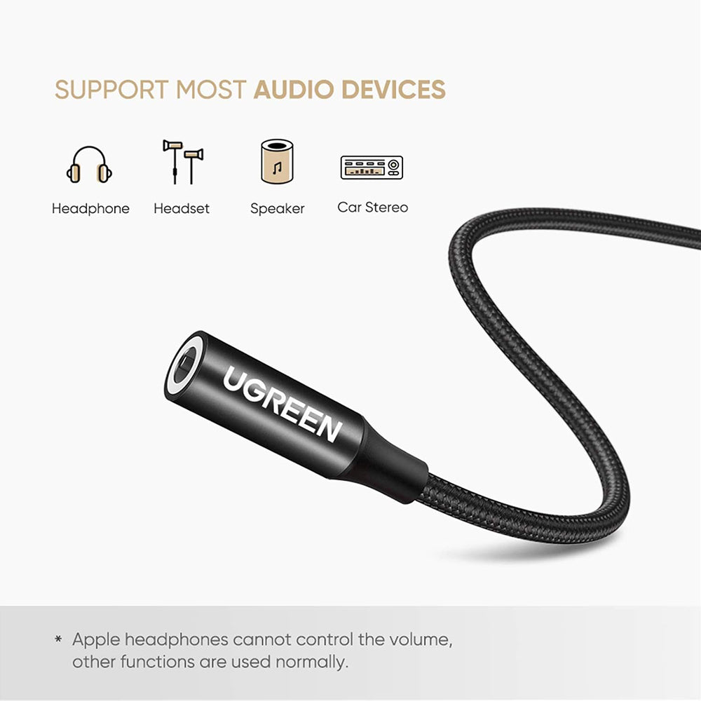 Προσαρμογέας Ήχου USB-C - 3.5mm UGREEN AV142, Μαύρο