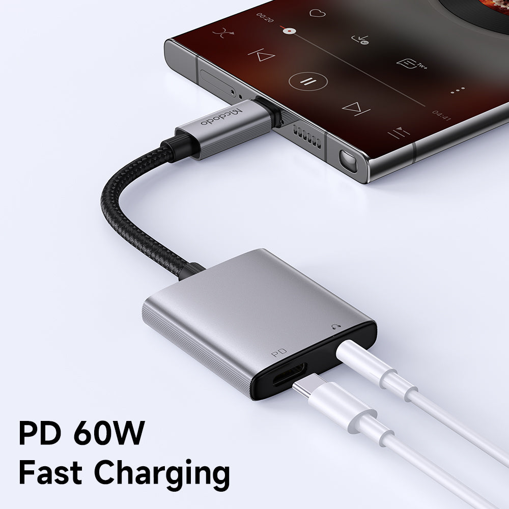 Προσαρμογέας Ήχου USB-C - USB-C / 3.5mm McDodo CA-5050 Wales, Γκρι
