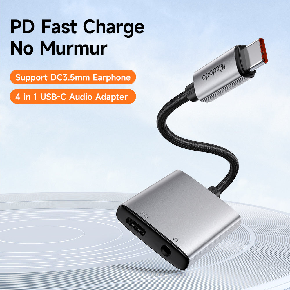Προσαρμογέας Ήχου USB-C - USB-C / 3.5mm McDodo CA-5050 Wales, Γκρι
