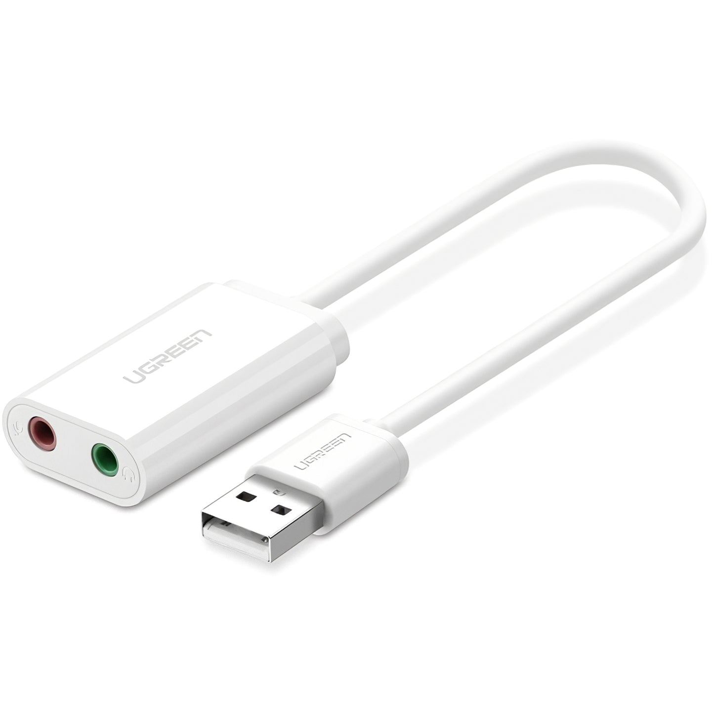 Κάρτα ήχου USB UGREEN US205, 2 x Jack 3.5mm, Λευκή