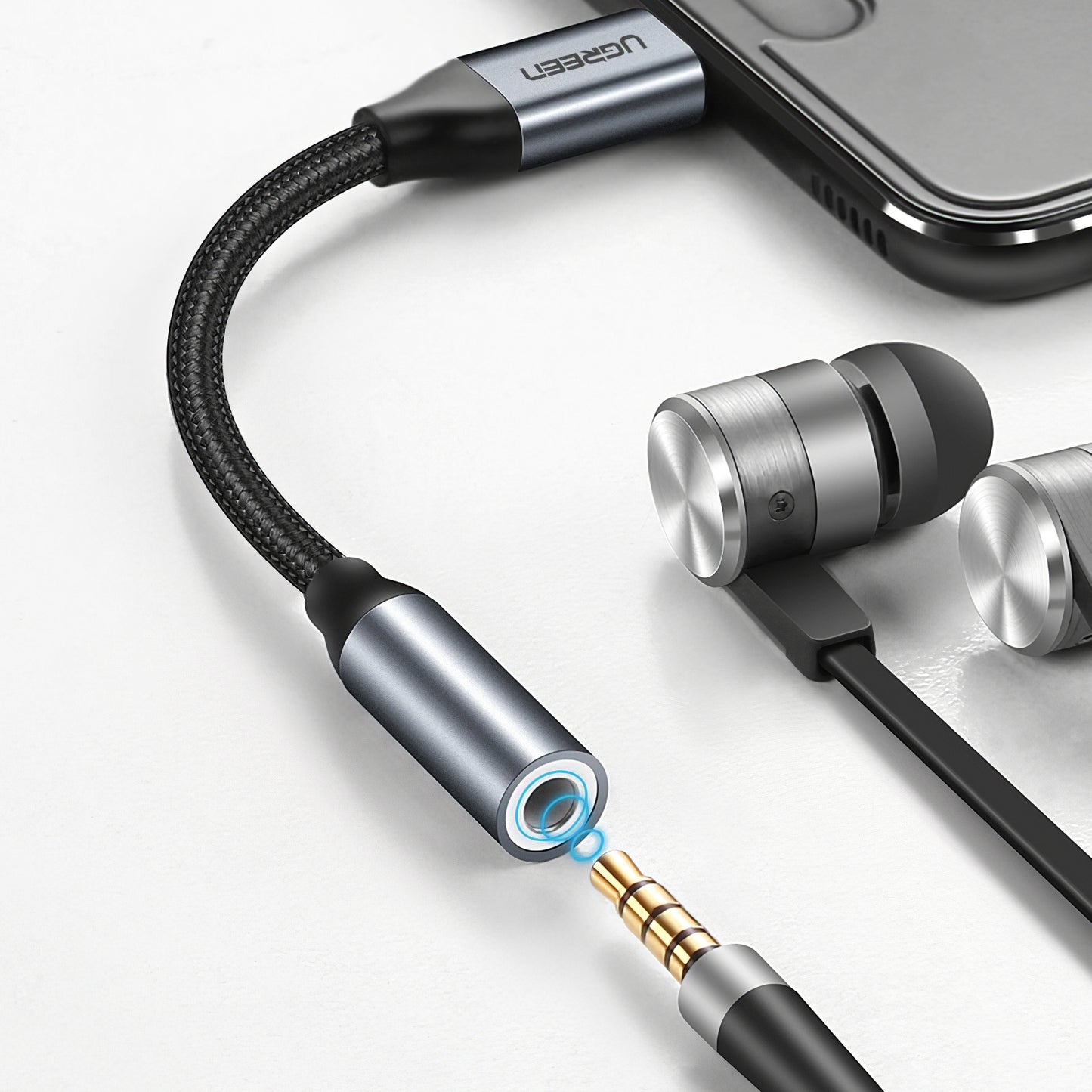 Προσαρμογέας Ήχου USB-C - 3.5mm UGREEN AV142, Γκρι