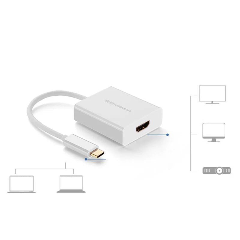 Προσαρμογέας Ήχου και Βίντεο USB-C - HDMI UGREEN, Λευκό