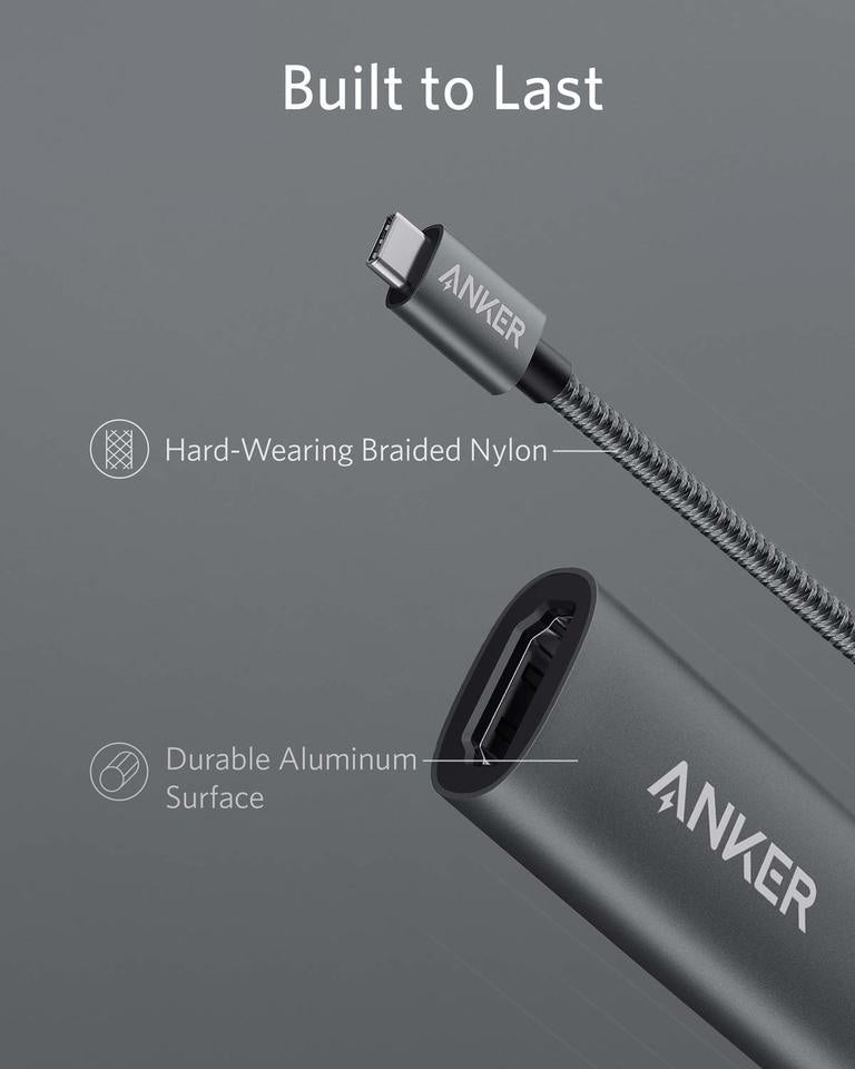 Προσαρμογέας Ήχου και Βίντεο USB-C - HDMI Anker 310, Γκρι A83120A2