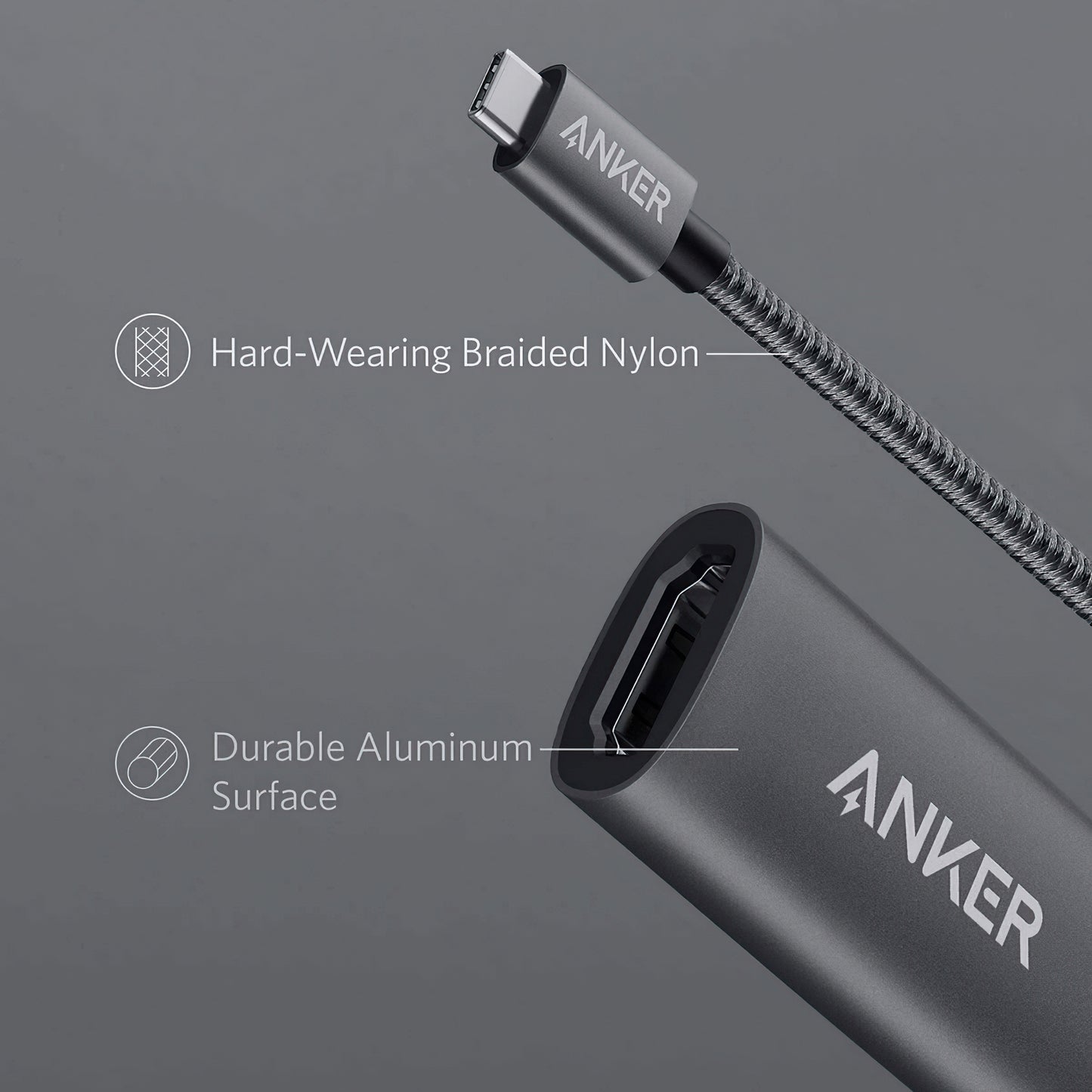 Προσαρμογέας Ήχου και Βίντεο USB-C - HDMI Anker PowerExpand+, Γκρι A83120A1