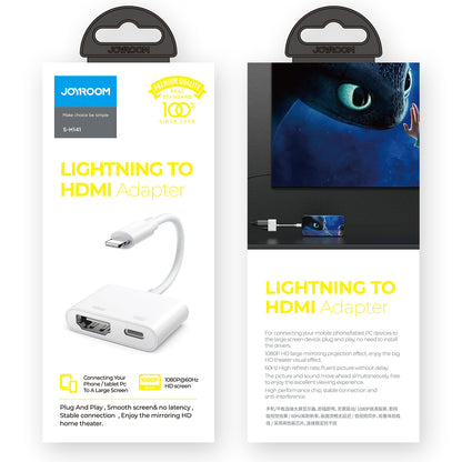 Προσαρμογέας Ήχου και Βίντεο Lightning - HDMI / Lightning Joyroom S-H141, Λευκό