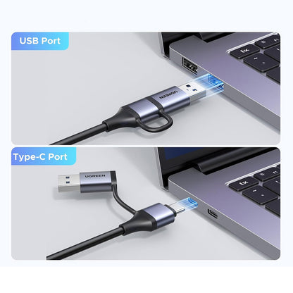 Προσαρμογέας Ήχου και Βίντεο USB-A / USB-C - HDMI UGREEN CM629 (15389), Γκρι