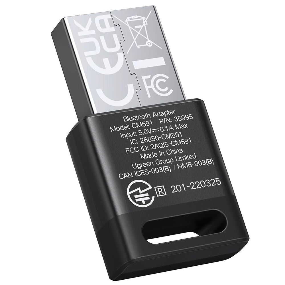 Προσαρμογέας Bluetooth USB UGREEN CM591 (35995), Μαύρο