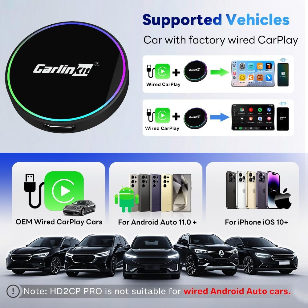 Αντάπτορας Carplay / Android Auto Wireless Carlinkit HD2CP Pro για Apple iPhone / Android Series