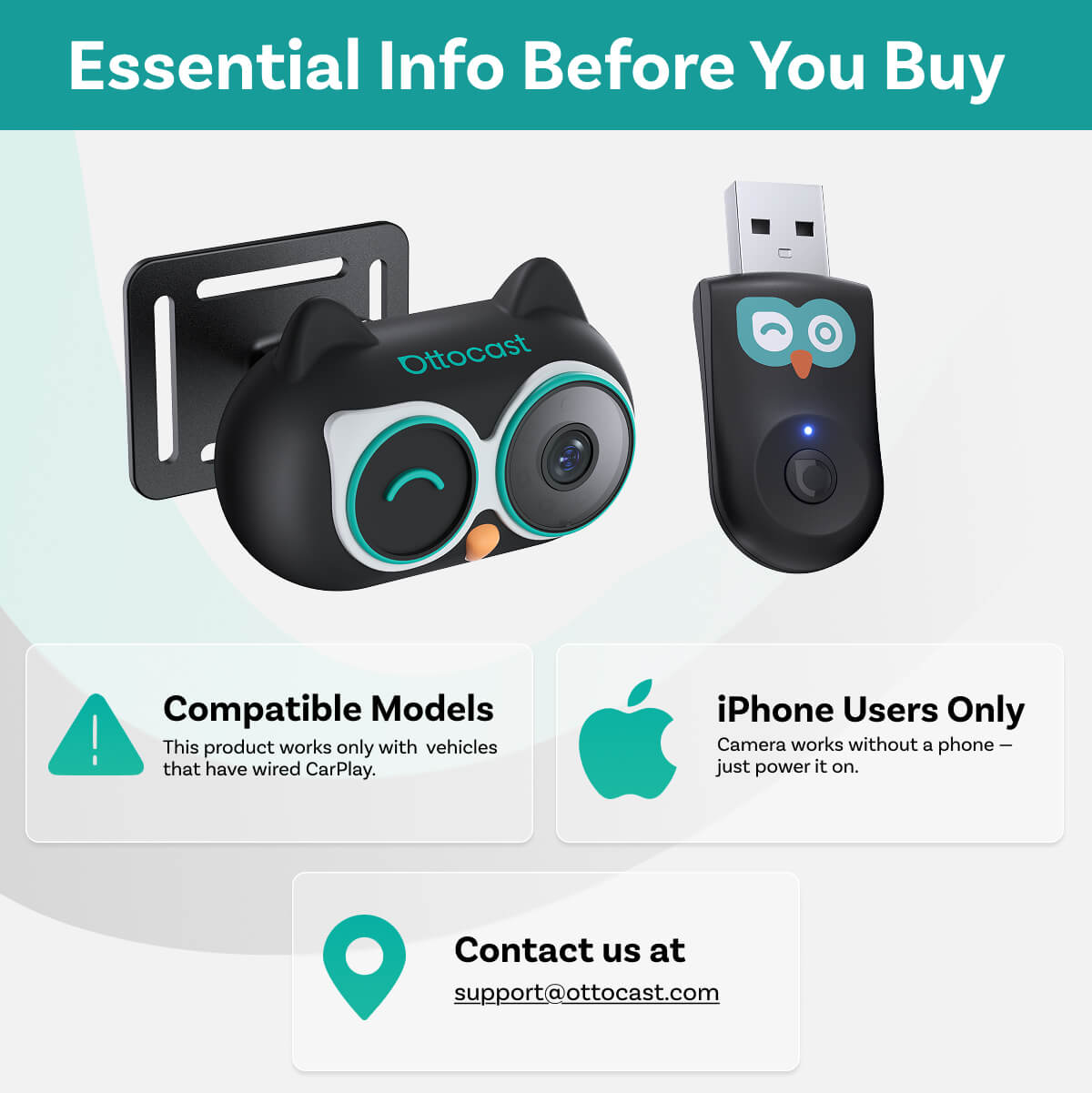 Προσαρμογέας Carplay Αυτοκινήτου Ottocast Cabin Care για Apple iPhone Series CA520-T