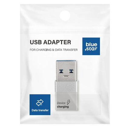 Προσαρμογέας Δεδομένων και Φόρτισης USB-C - USB-A Blue Star, Λευκός