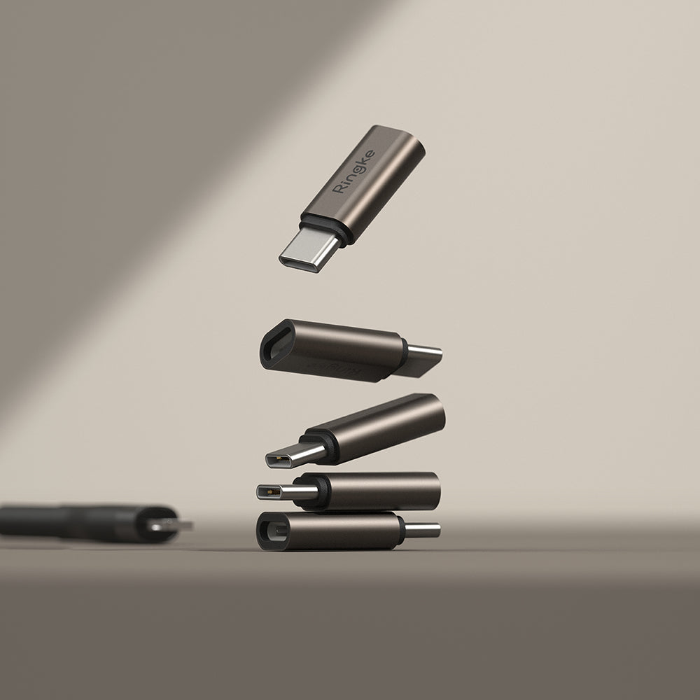 Προσαρμογέας Δεδομένων και Φόρτισης Lightning - USB-C Ringke, Καφέ, Σετ 2 τεμαχίων