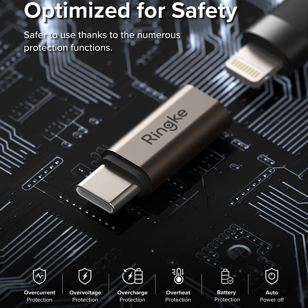 Προσαρμογέας Δεδομένων και Φόρτισης Lightning - USB-C Ringke, Καφέ, Σετ 2 τεμαχίων
