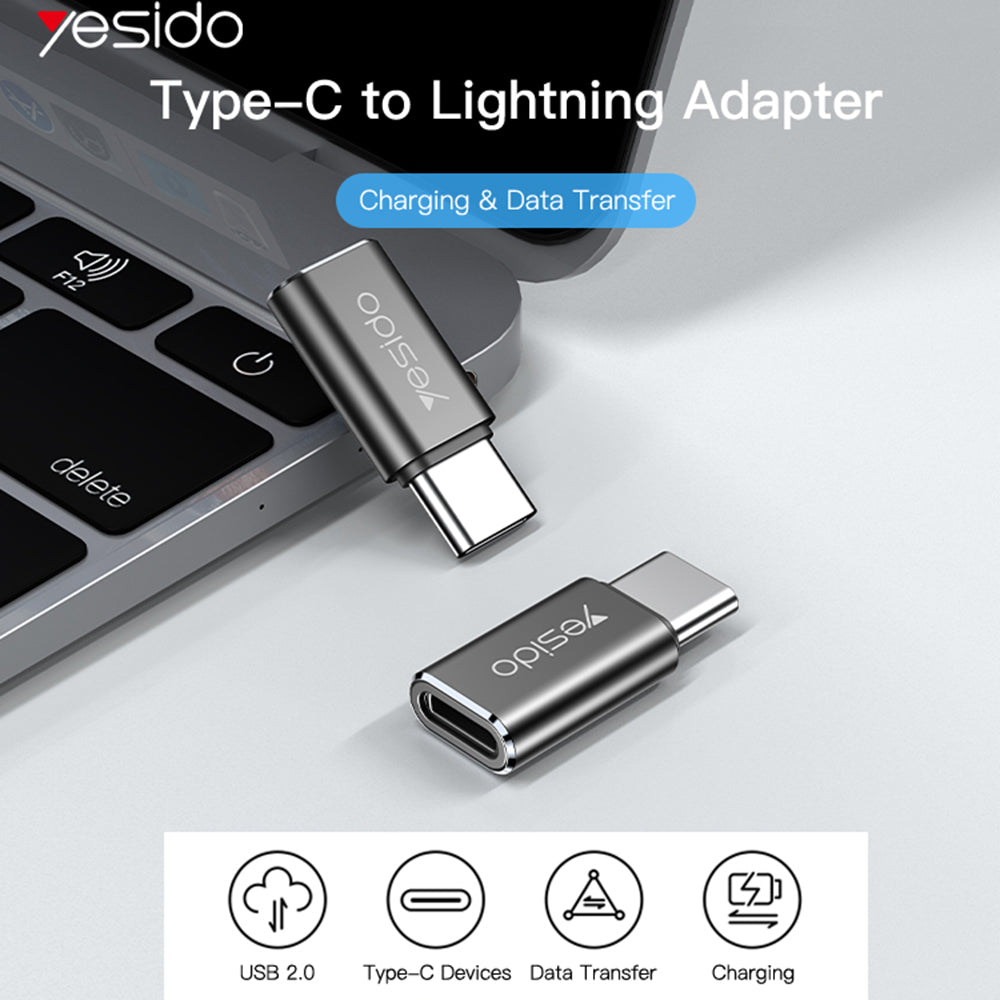 Προσαρμογέας Δεδομένων και Φόρτισης Lightning - USB-C Yesido GS22, Γκρι