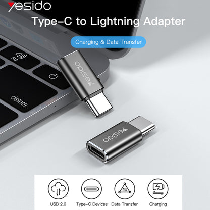Προσαρμογέας Δεδομένων και Φόρτισης Lightning - USB-C Yesido GS22, Γκρι