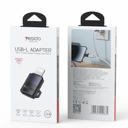 Προσαρμογέας Δεδομένων και Φόρτισης microUSB - Lightning Yesido GS30, Γκρι