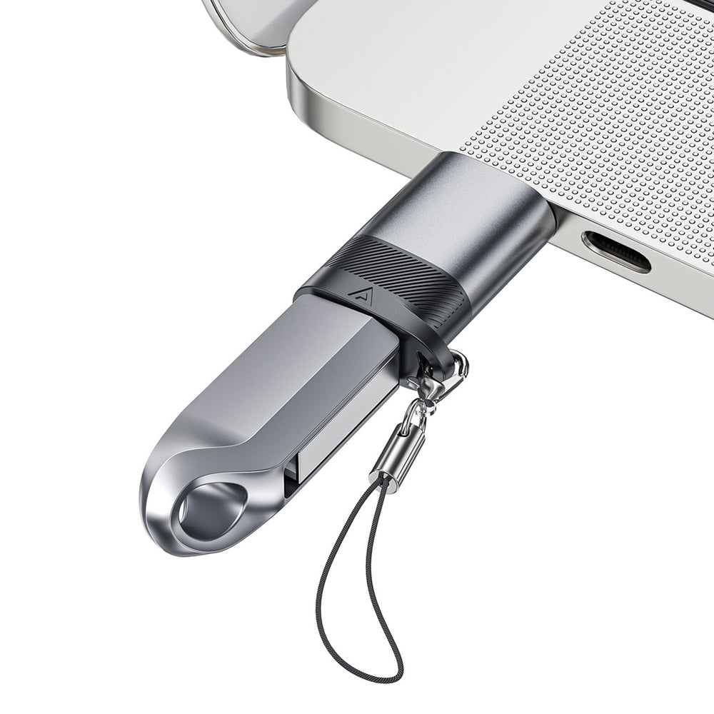 Προσαρμογέας Δεδομένων και Φόρτισης USB-C - USB-A Acefast J8, Γκρι