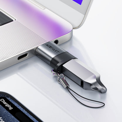 Προσαρμογέας Δεδομένων και Φόρτισης USB-C - USB-A Acefast J8, Γκρι