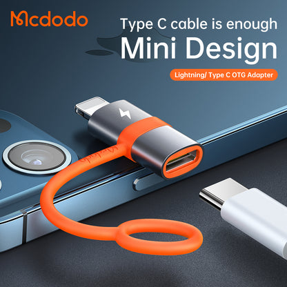 Προσαρμογέας Δεδομένων και Φόρτισης USB-C - Lightning McDodo OT-0510, Γκρι