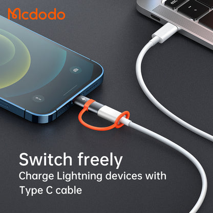 Προσαρμογέας Δεδομένων και Φόρτισης USB-C - Lightning McDodo OT-0510, Γκρι