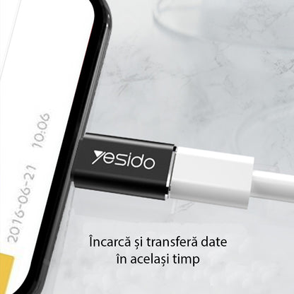 USB-C to Lightning Data and Charging Adapter Yesido GS03, Black