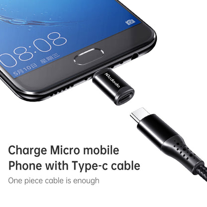 Προσαρμογέας Δεδομένων και Φόρτισης USB-C - microUSB McDodo OT-7690, Μαύρο