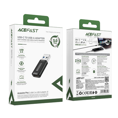 Προσαρμογέας Δεδομένων και Φόρτισης USB-C - USB-A Acefast J2, Μαύρο