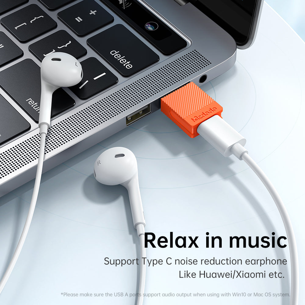 Προσαρμογέας Δεδομένων και Φόρτισης USB-C - USB-A McDodo OT-6550, Πορτοκαλί