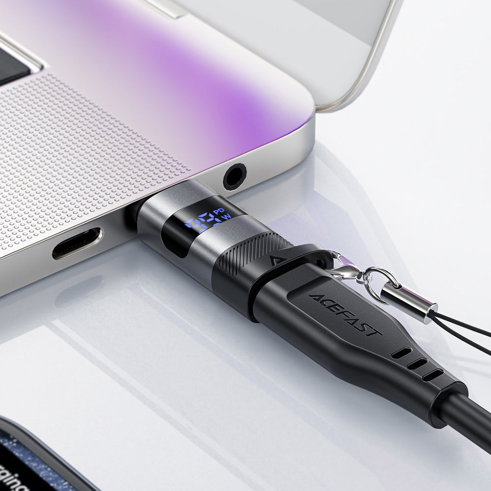 Προσαρμογέας Δεδομένων και Φόρτισης USB-C - USB-C Acefast J9 Display, Γκρι